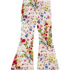 Barbara Ruffled Cap Sleeve T-shirt & Bell Bottom Set, White - Mixed Apparel Set - 3