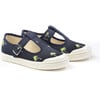 Palm Springs T-Strap Slip Ons, Navy - Slip Ons - 1 - thumbnail