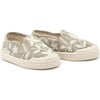 Jane Floral Embroidered Slip Ons, Taupe - Slip Ons - 1 - thumbnail