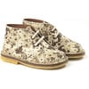 Floral Canvas Lace-Up Desert Boots, Beige - Lace-Ups - 1 - thumbnail