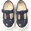 Palm Springs T-Strap Slip Ons, Navy - Slip Ons - 3