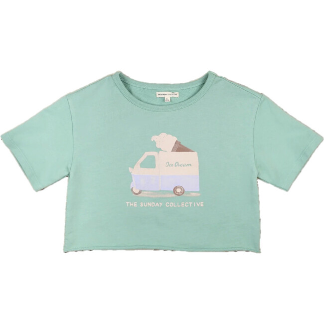 Cropped Skater Tee , River Green