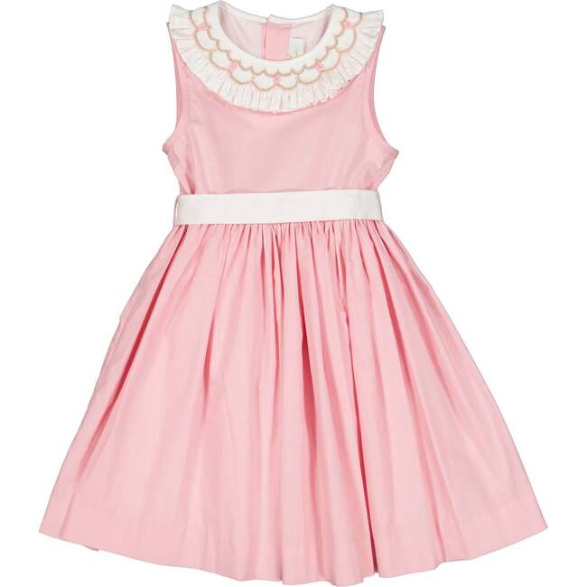 Peony Smocked Dress & White Collar, Pink