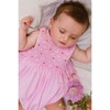 Rose Sleeveless Smocked Bubble, Pink - Onesies - 2