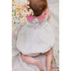 Peony Contrast Collar Smocked Bubble, White & Pink - Onesies - 3