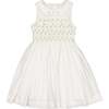 Lily Sleeveless Smocked Dress, White - Dresses - 1 - thumbnail