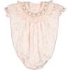 Jasmine Floral Short Puff Sleeve Bubble, Pink - Onesies - 1 - thumbnail