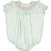 Jasmine Floral Short Puff Sleeve Bubble, Mint - Onesies - 1 - thumbnail