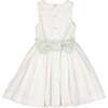 Lily Sleeveless Smocked Dress, White - Dresses - 5