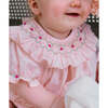 Jasmine Floral Short Puff Sleeve Bubble, Pink - Onesies - 5