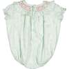 Jasmine Floral Short Puff Sleeve Bubble, Mint - Onesies - 5
