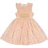 Iris Floral Frilled Sleeveless Smocked Yoke Dress, Pink - Dresses - 1 - thumbnail