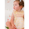 Iris Floral Frilled Sleeveless Smocked Yoke Bubble, Yellow - Onesies - 2