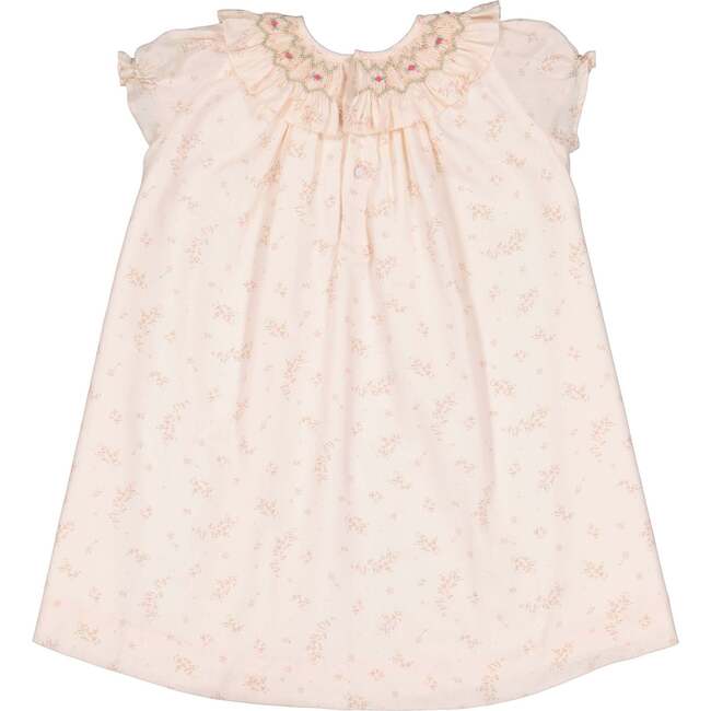 Jasmine Floral Short Puff Sleeve Bishop Dress, Pink - Dresses - 5