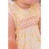 Iris Floral Frilled Sleeveless Smocked Yoke Bubble, Yellow - Onesies - 3