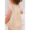 Iris Floral Frilled Sleeveless Smocked Yoke Bubble, Yellow - Onesies - 4
