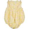 Iris Floral Frilled Sleeveless Smocked Yoke Bubble, Yellow - Onesies - 5