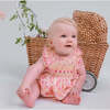 Iris Floral Frilled Sleeveless Smocked Yoke Bubble, Pink - Onesies - 2