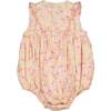 Iris Floral Frilled Sleeveless Smocked Yoke Bubble, Pink - Onesies - 5