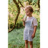George Stripe Dungaree & Shirt, Blue - Rompers - 2
