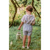 George Stripe Dungaree & Shirt, Blue - Rompers - 3