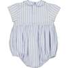 George Stripe Smocked Waist Bubble, Blue - Onesies - 4