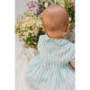 Georgette Stripe Smocked Waist Bubble, Green - Onesies - 4