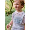 George Stripe Dungaree & Shirt, Blue - Rompers - 4