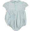 Georgette Stripe Smocked Waist Bubble, Green - Onesies - 5