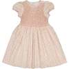 Cherry Floral Short Puff Smocked Dress, Pink - Dresses - 1 - thumbnail