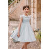 Cosmos Floral Frilled Cap Sleeve Smocked Dress, Blue - Dresses - 2