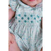 Cosmos Floral Frilled Cap Sleeve Smocked Bubble, Blue - Onesies - 3