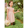Cherry Floral Short Puff Smocked Dress, Pink - Dresses - 2