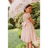 Cherry Floral Short Puff Smocked Dress, Pink - Dresses - 3