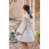 Cosmos Floral Frilled Cap Sleeve Smocked Dress, Blue - Dresses - 4