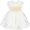 Colombe Silk Ceremony Smocked Dress, Gold - Dresses - 1 - thumbnail