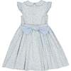 Cosmos Floral Frilled Cap Sleeve Smocked Dress, Blue - Dresses - 5