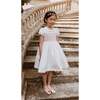 Bagatelle Silk Handmade Smocked Dress, White/Pink - Dresses - 2