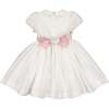 Bagatelle Silk Handmade Smocked Dress, White/Pink - Dresses - 5