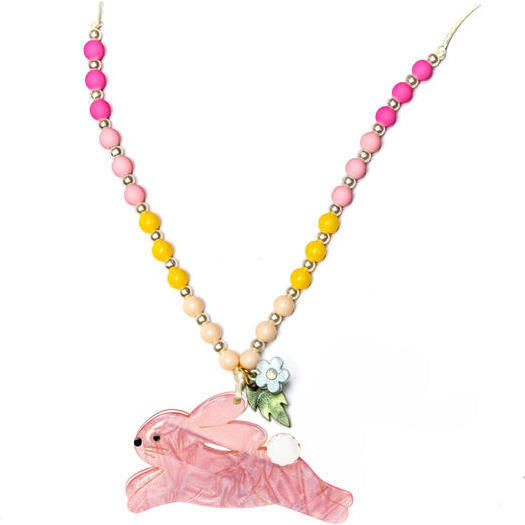 Hop Bunny Satin Necklace, Pink