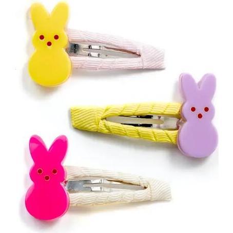 Cute Bunnies Fabric Covered Snap Clips, Multicolors
