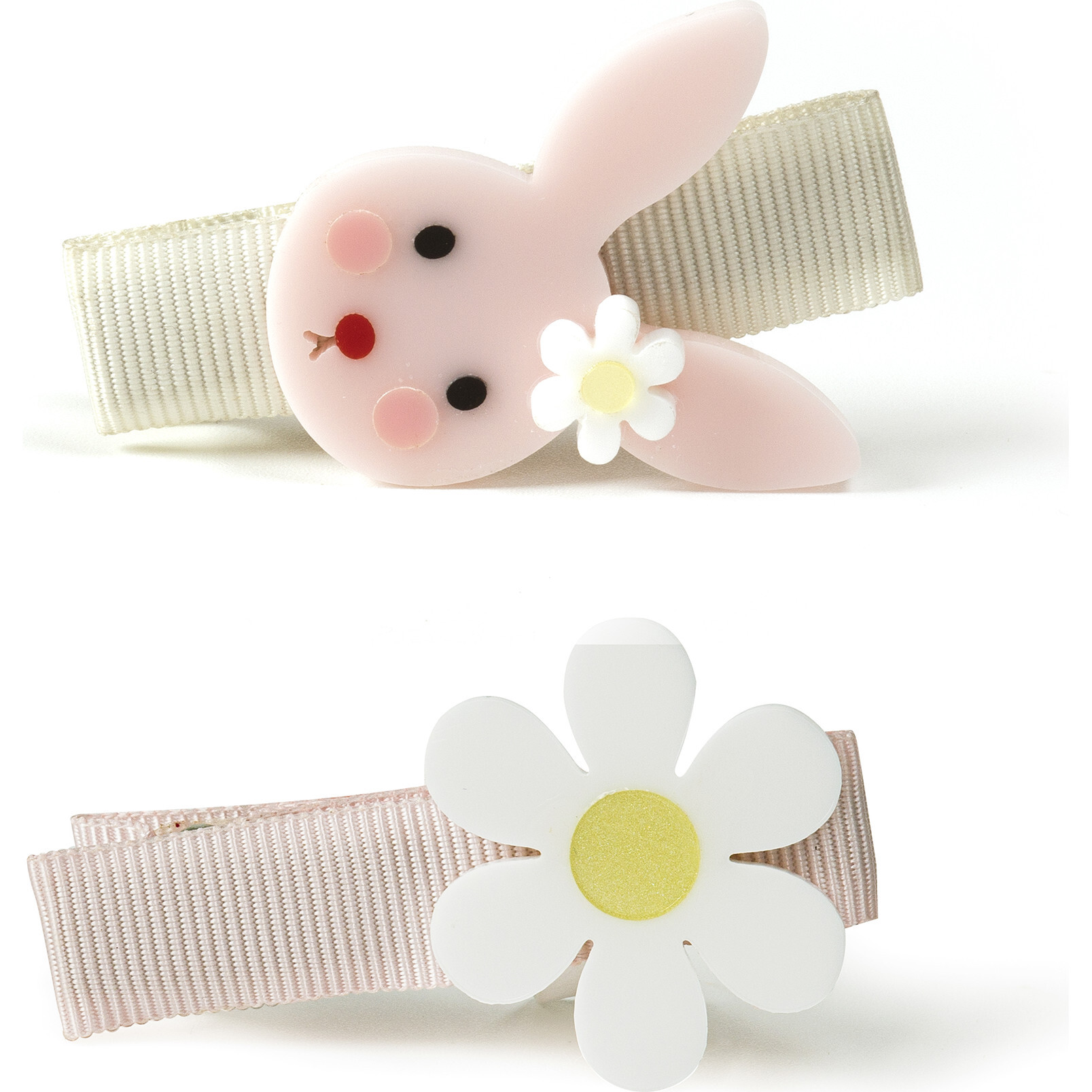 Bunny & Daisy Hair Clips, Multicolors - Hair Accessories - 1
