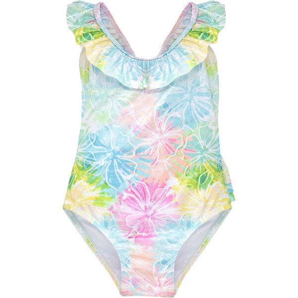 UPF 50 Mindy Crossback Swimsuit, Hibiscus Blooms