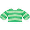 Pop Top, Cricket Green & Cucumber Stripe - Blouses - 1 - thumbnail