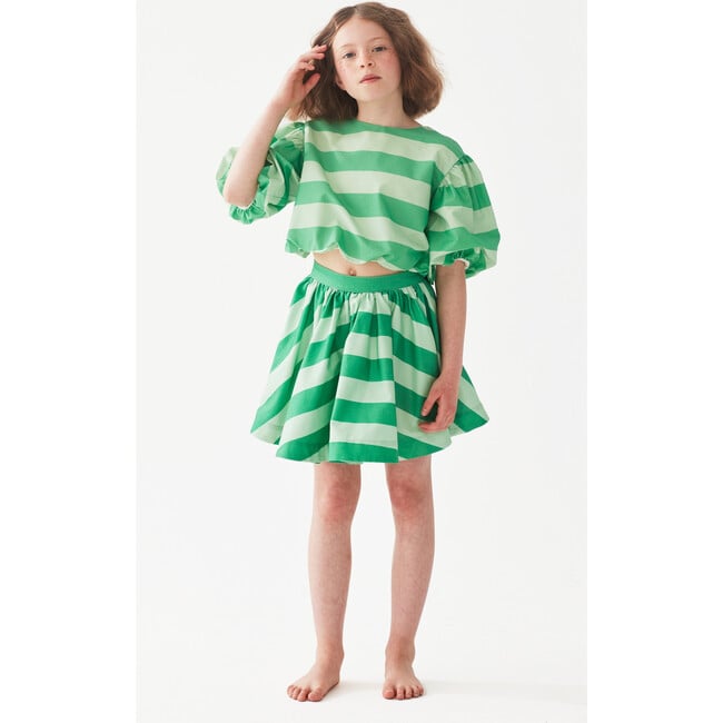 Pop Top, Cricket Green & Cucumber Stripe - Blouses - 2