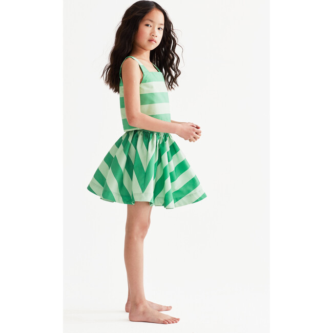 In Full Swing Skirt, Cricket Green & Cucumber Stripe - Skirts - 2