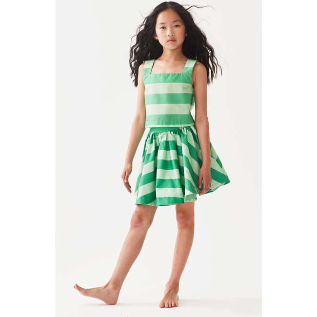 In Full Swing Skirt, Cricket Green & Cucumber Stripe - Skirts - 4