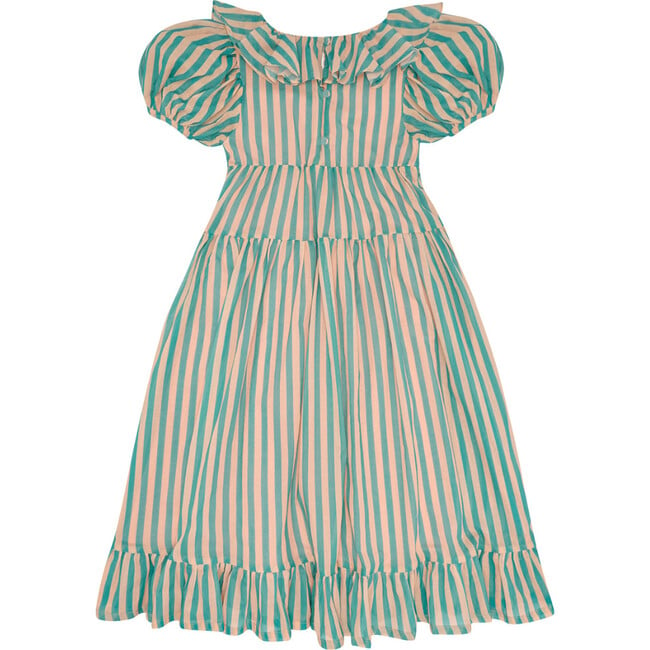 Flutter The Dovecotes Dress, Just Peachy & The Pool Voile Stripe - Dresses - 3