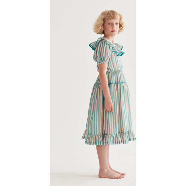 Flutter The Dovecotes Dress, Just Peachy & The Pool Voile Stripe - Dresses - 4