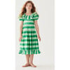 Flutter The Dovecotes Dress, Cricket Green & Cucumber Stripe - Dresses - 2